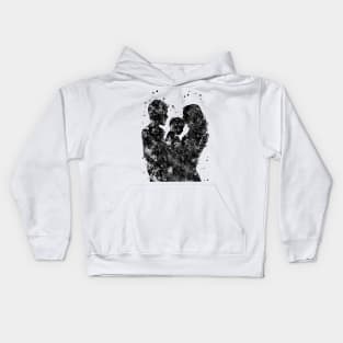 Mother father and son, family Kids Hoodie